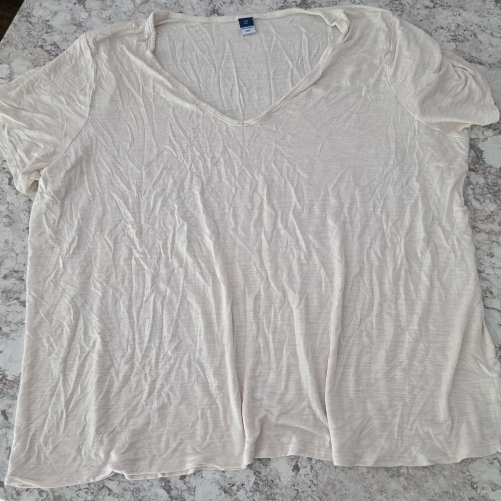 Old Navy Women's Cream Short Sleeve Tee
